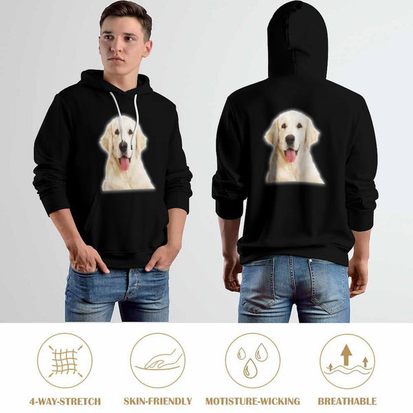 Custom Pet Face Unisex Loose Hoodie Personalized Hooded Pullover Top