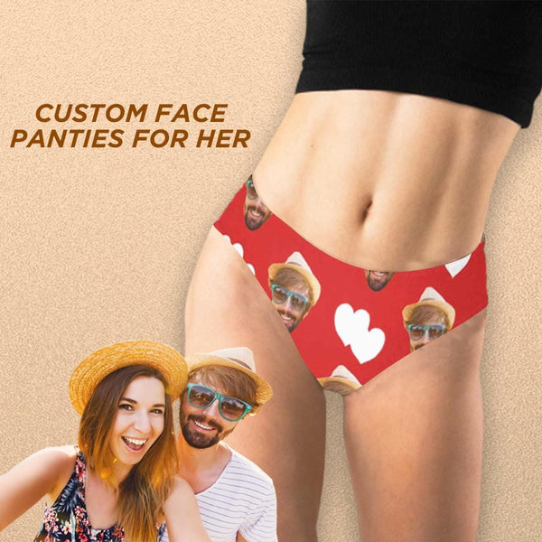 Personalized Women's Panties Custom Face Love Heart Women's Thong